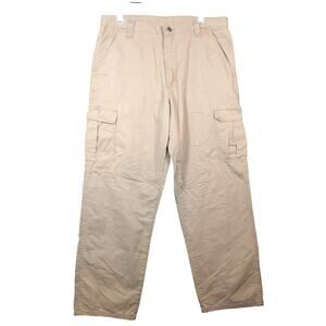 Wrangler Mens Pants Tan Cargo Straight Outdoors Work Performance 36x32